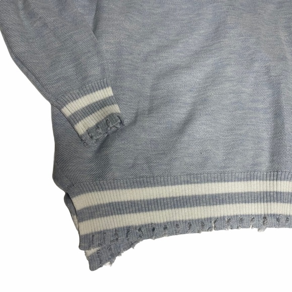 Caryn Vallone Blue/White “Beach” Fringe Sweater XS - Picture 12 of 16